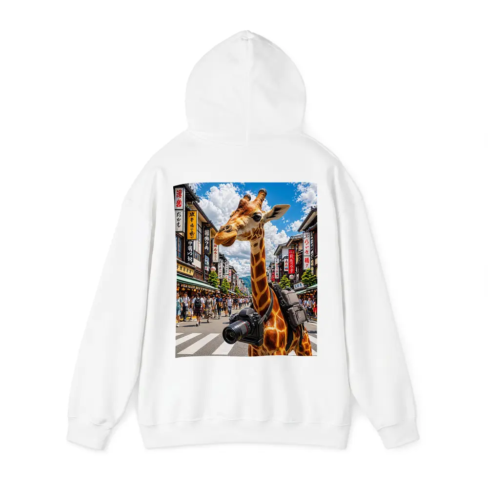 Giraffe Tourist With Camera in Japan – Hoodies