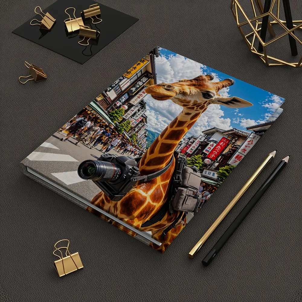 Giraffe Tourist With Camera in Japan – Notebooks