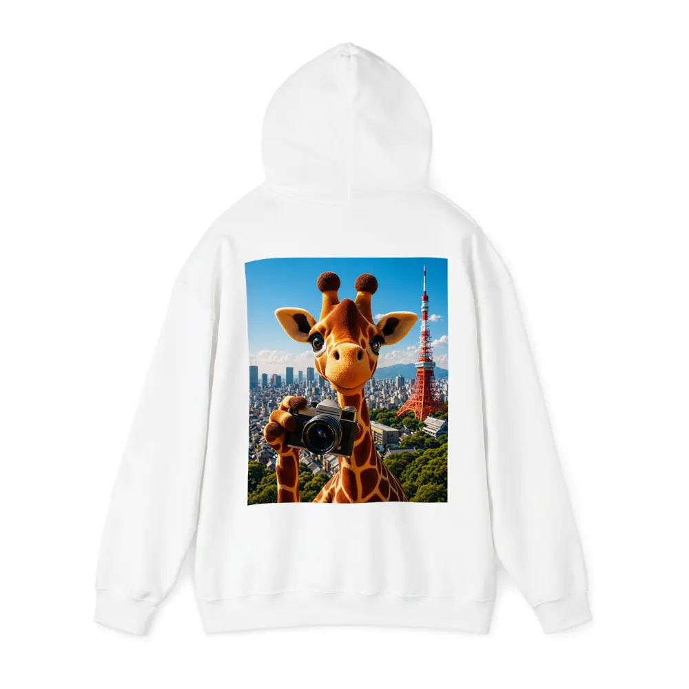 Giraffe Tourist With Camera Tokyo Tower – Hoodies