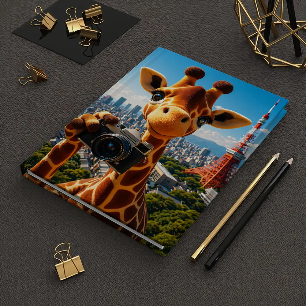 Giraffe Tourist With Camera Tokyo Tower – Notebooks
