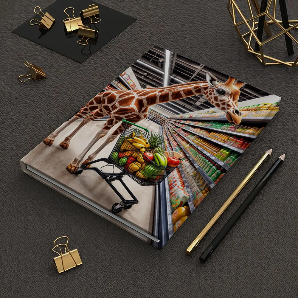 Giraffe Shopping Cart Supermarket Grocery Aisle – Notebooks