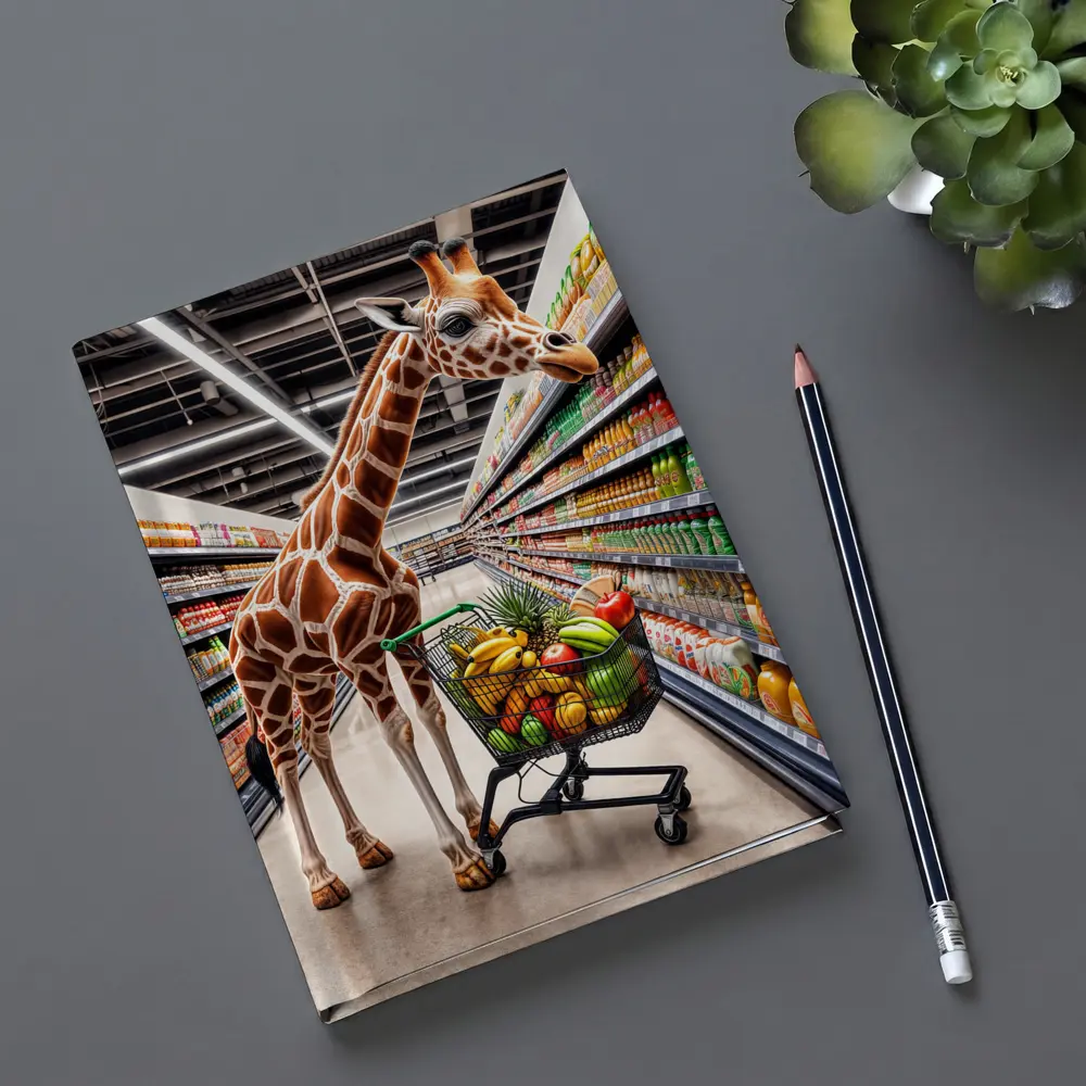 Giraffe Shopping Cart Supermarket Grocery Aisle – Notebooks