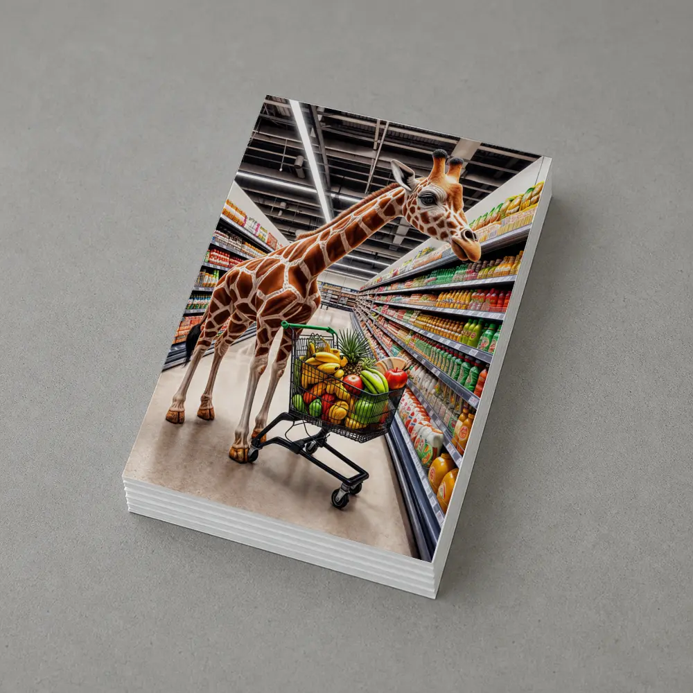 Giraffe Shopping Cart Supermarket Grocery Aisle – Postcards
