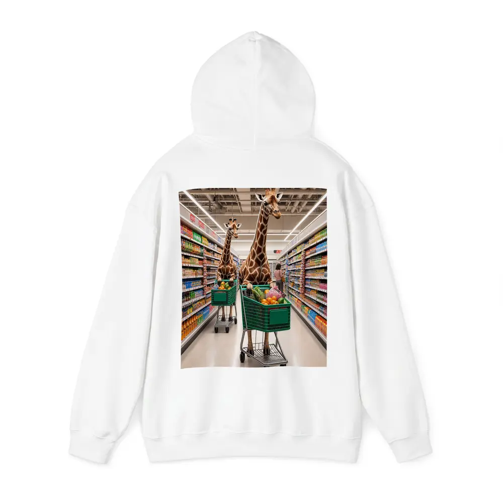 Giraffes Shopping in Colorful Grocery Store Aisle – Hoodies
