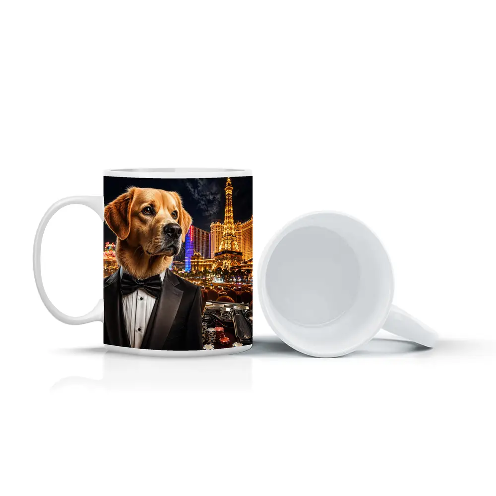 Golden Retriever Tuxedo Las Vegas Night – Mugs