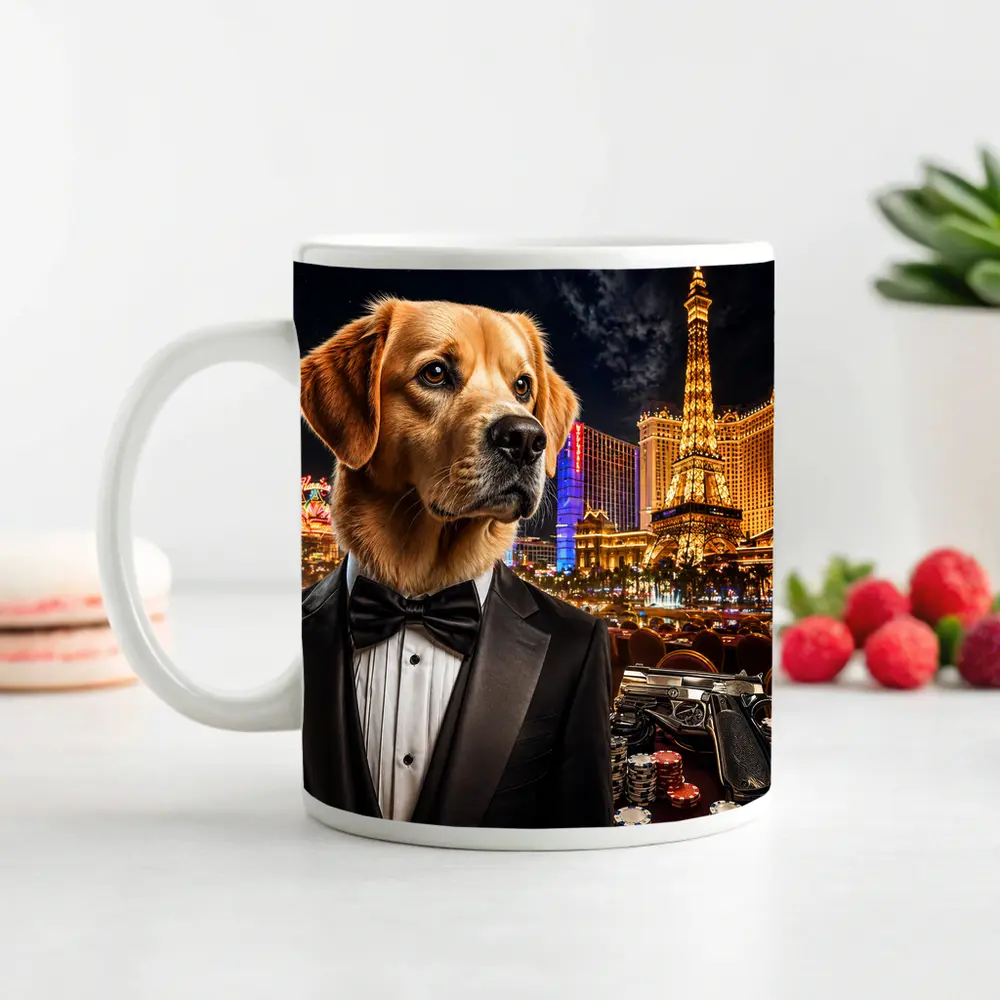 Golden Retriever Tuxedo Las Vegas Night – Mugs
