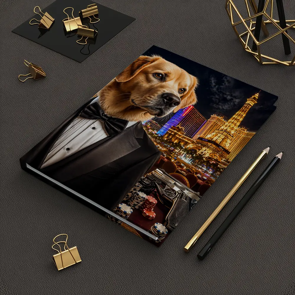 Golden Retriever Tuxedo Las Vegas Night – Notebooks