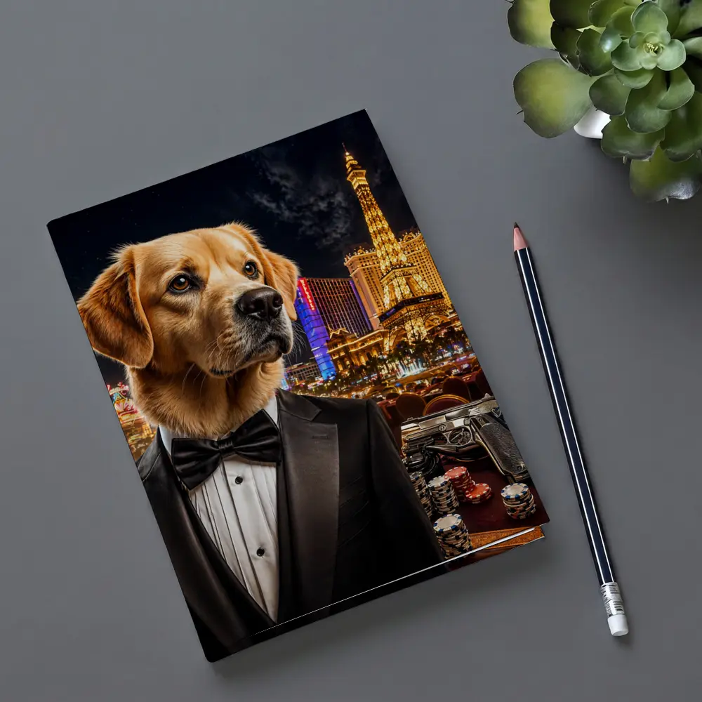 Golden Retriever Tuxedo Las Vegas Night – Notebooks