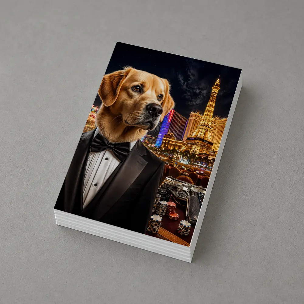 Golden Retriever Tuxedo Las Vegas Night – Postcards