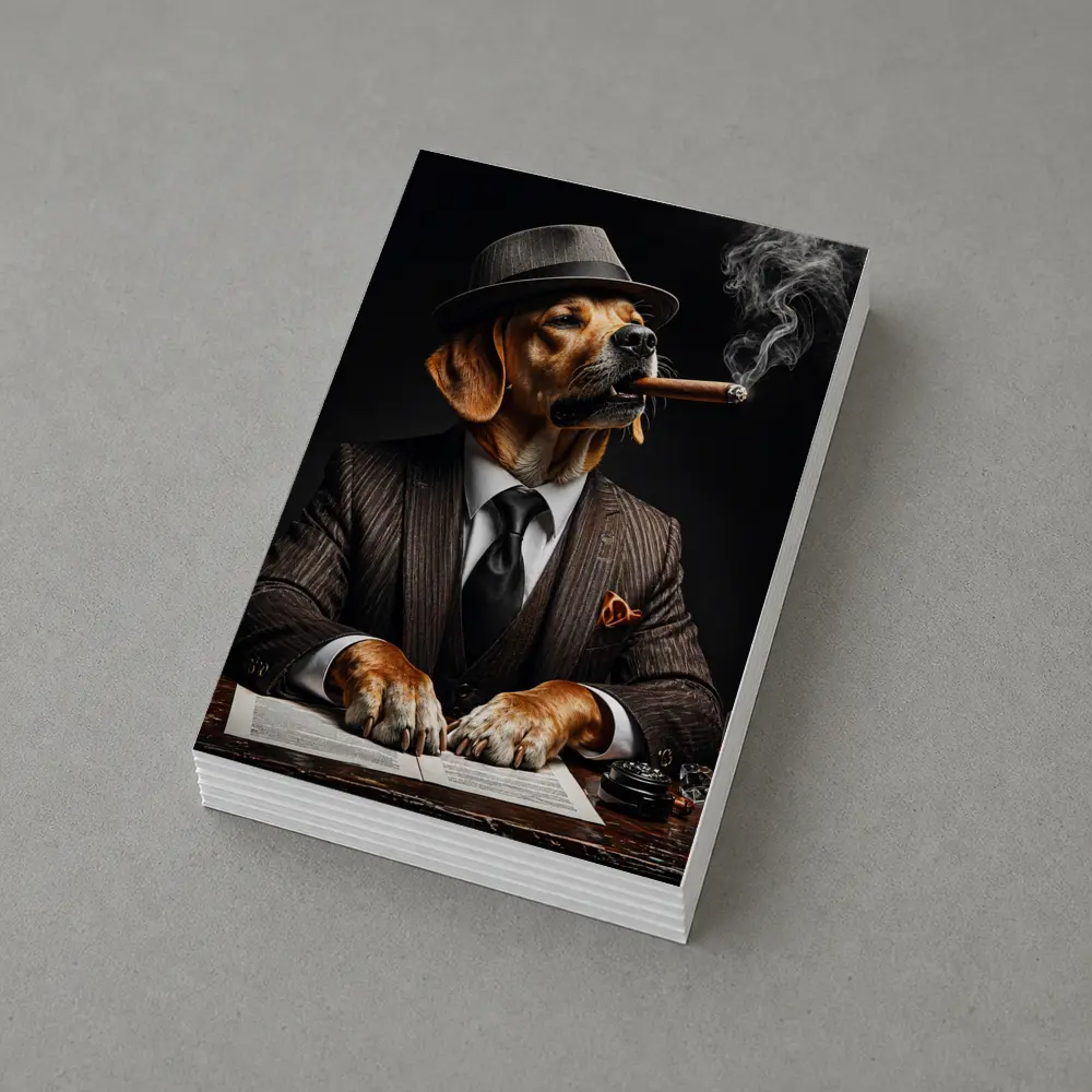Labrador Dog Boss Suit Cigar Dark Background – Postcards