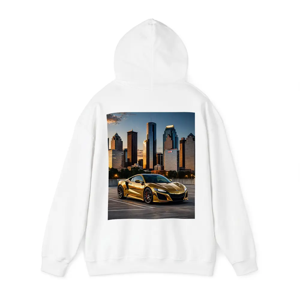 Gold Acura NSX Houston City Skyline – Hoodies