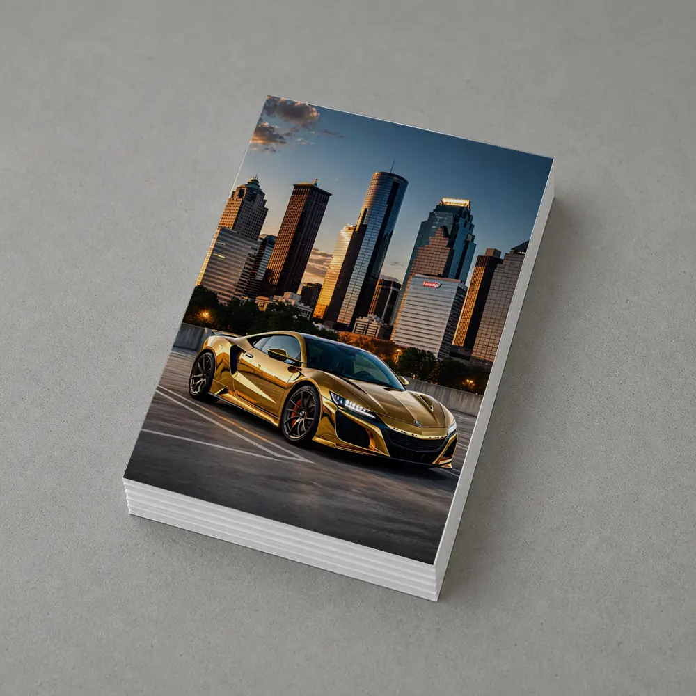 Gold Acura NSX Houston City Skyline – Postcards
