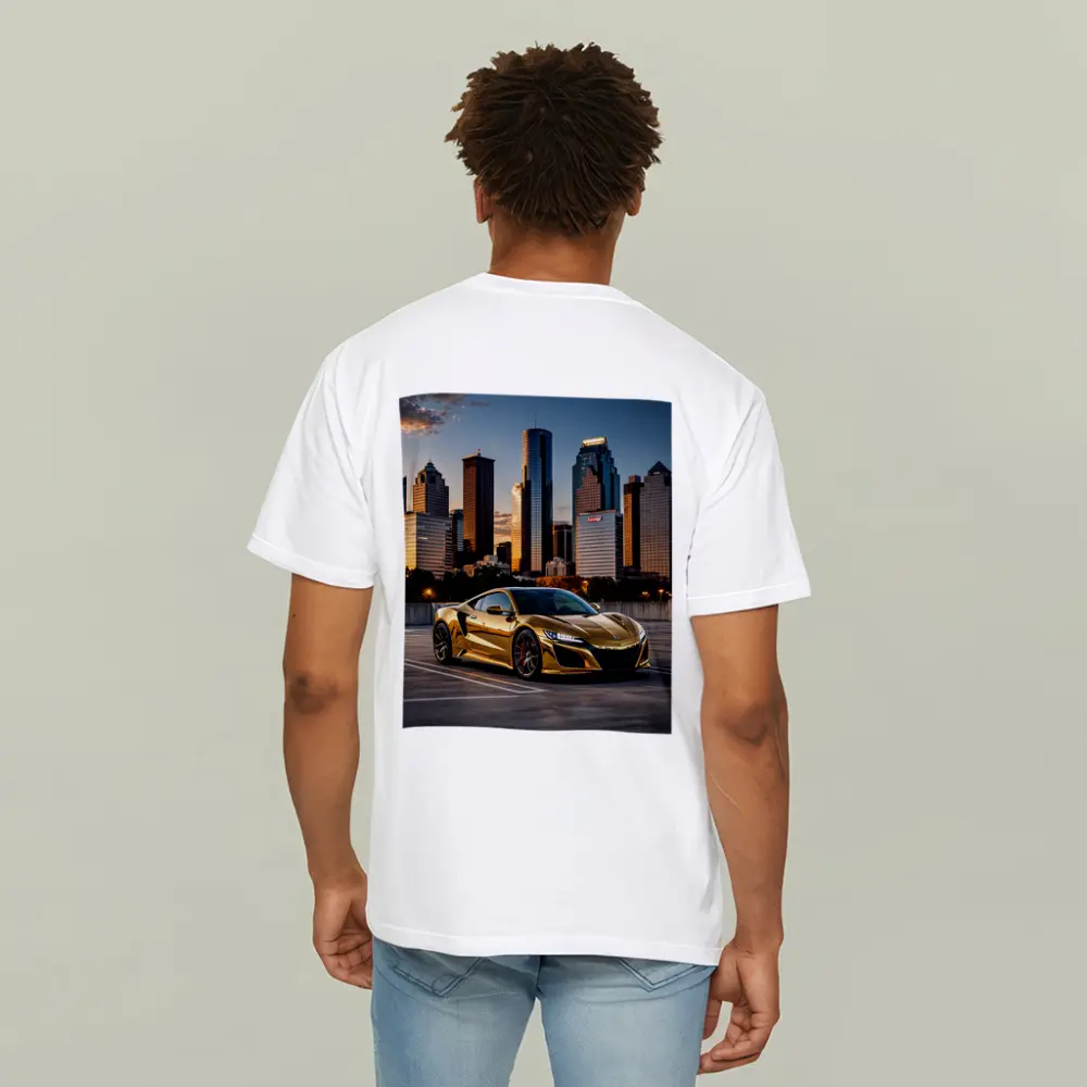 Gold Acura NSX Houston City Skyline – T-Shirts