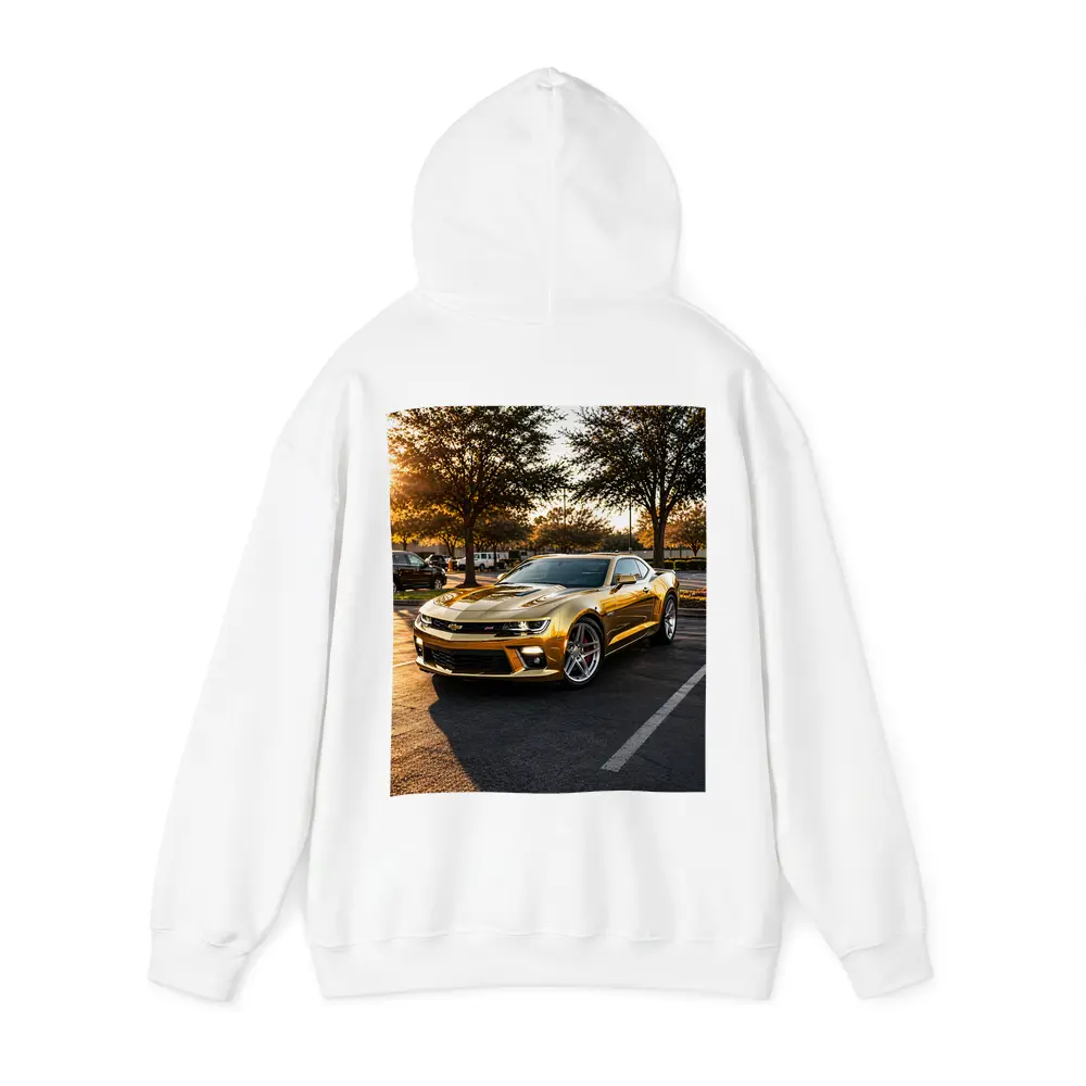 Gold Chevrolet Camaro SS Parking Lot Sunset – Hoodies