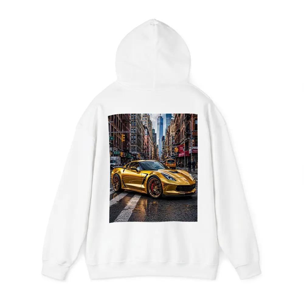 Gold Chevrolet Corvette New York City Street – Hoodies