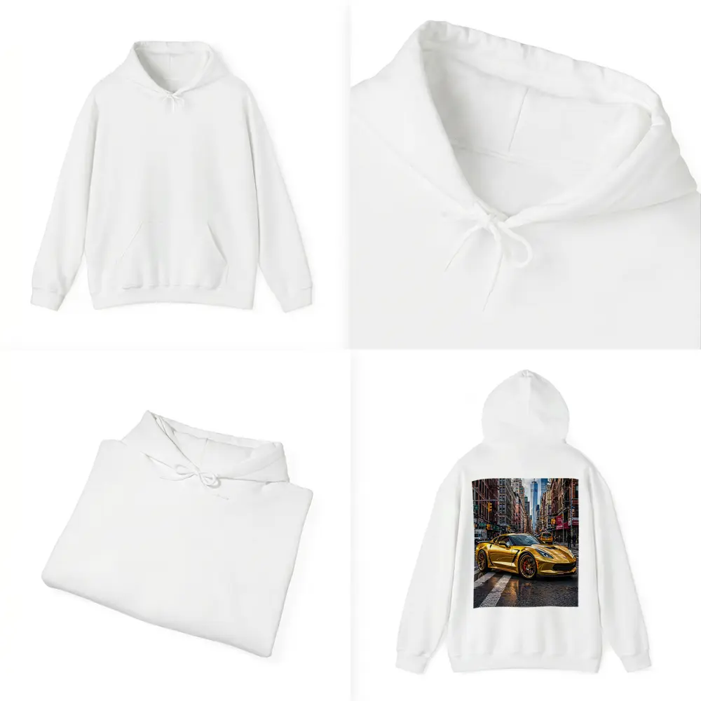 Gold Chevrolet Corvette New York City Street – Hoodies