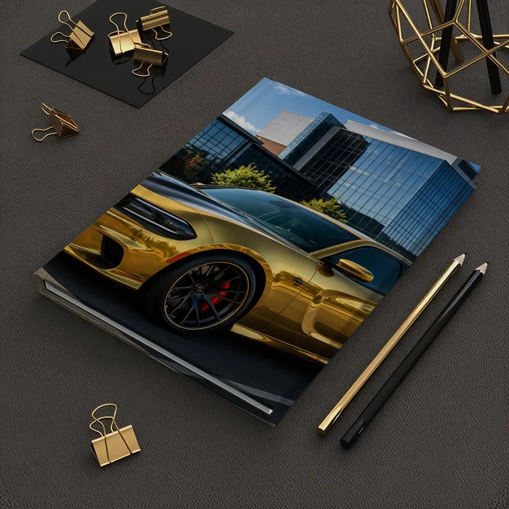 Gold Dodge Charger SRT Hellcat Urban Parking – Notebooks