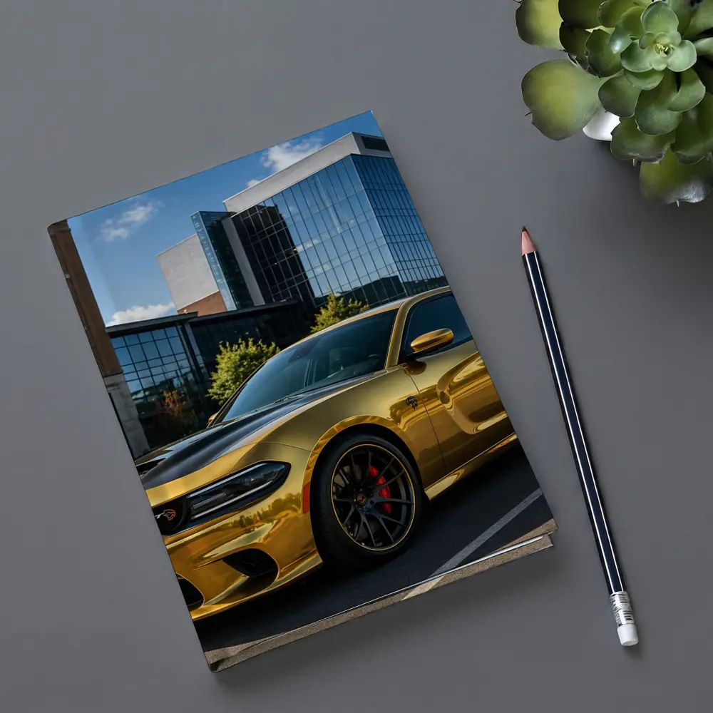 Gold Dodge Charger SRT Hellcat Urban Parking – Notebooks