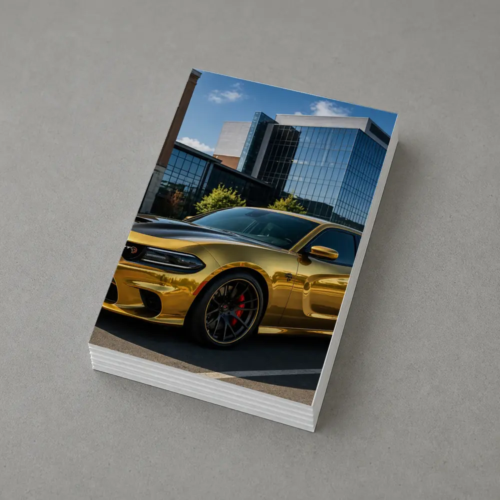 Gold Dodge Charger SRT Hellcat Urban Parking – Postcards