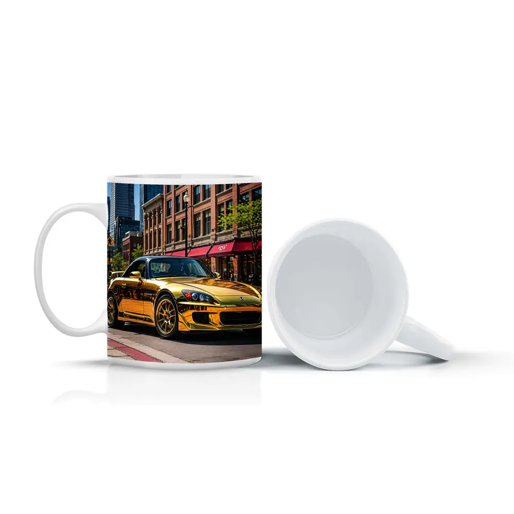 Gold Honda S2000 Downtown City Street – Mugs