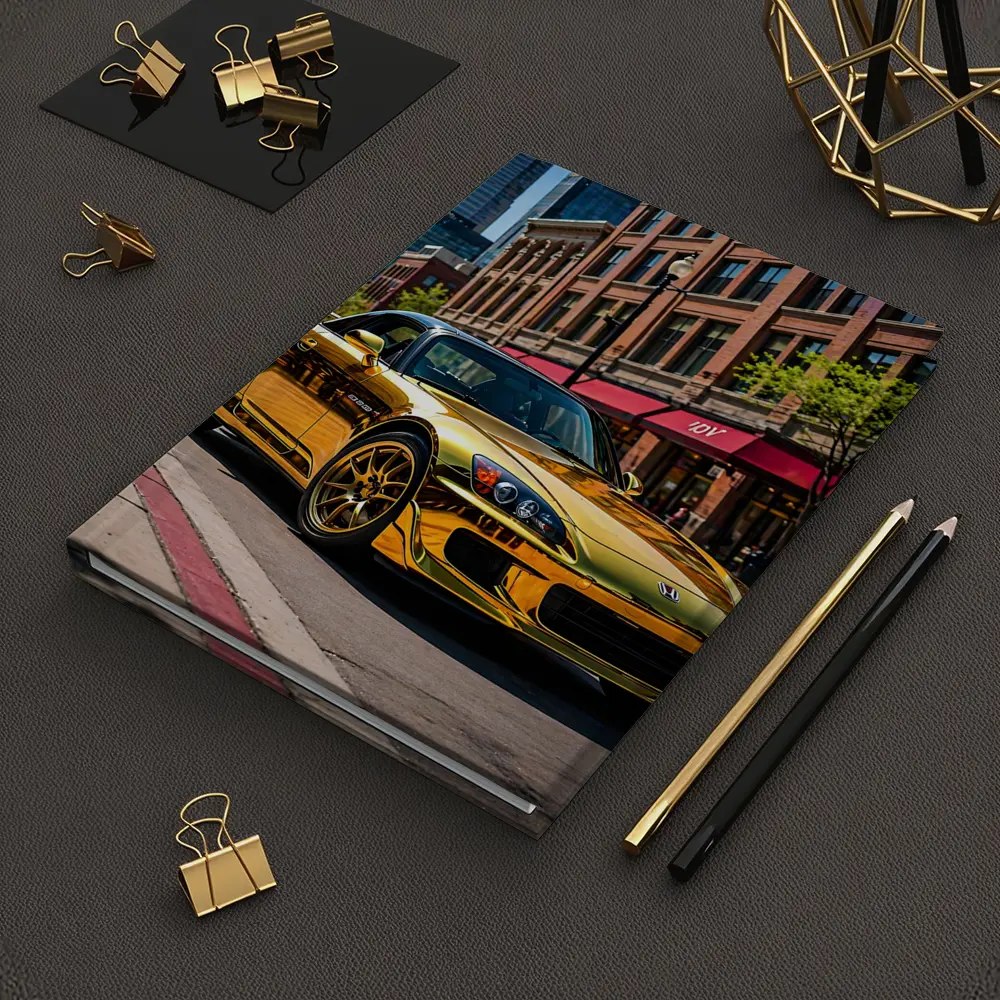 Gold Honda S2000 Downtown City Street – Notebooks