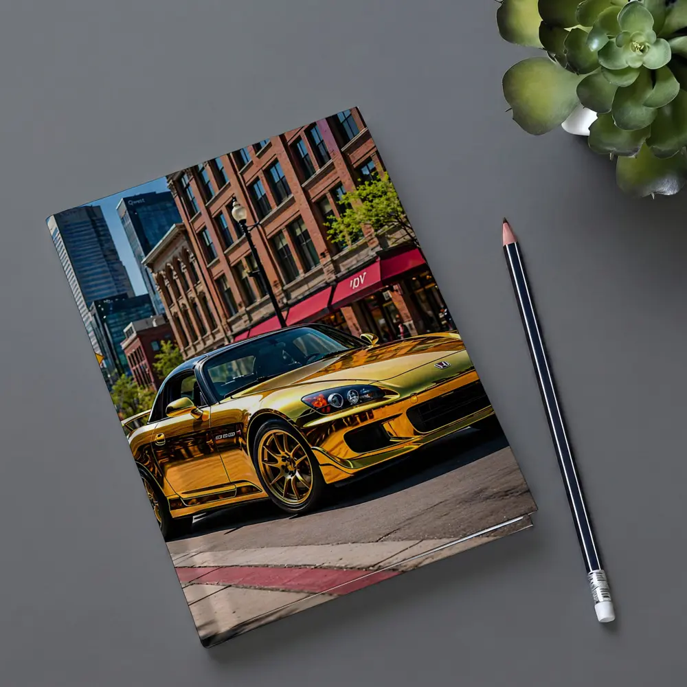 Gold Honda S2000 Downtown City Street – Notebooks
