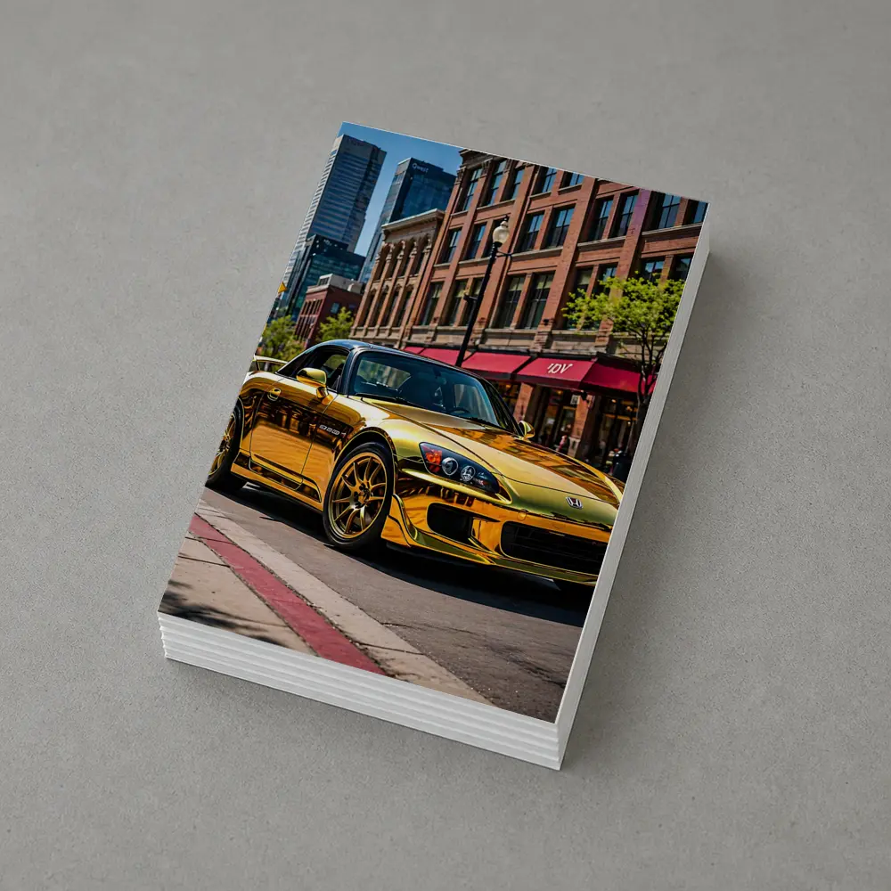 Gold Honda S2000 Downtown City Street – Postcards