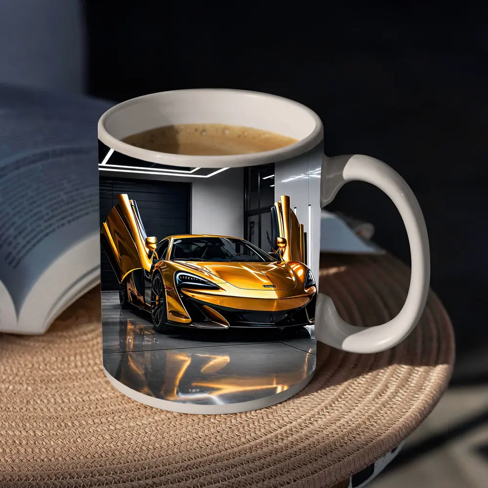 McLaren 600LT Gold Doors Open Garage – Mugs