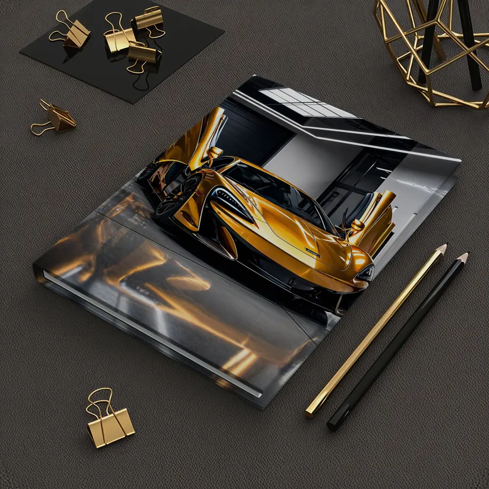 McLaren 600LT Gold Doors Open Garage – Notebooks