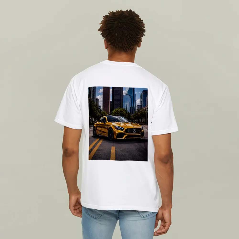 Gold Mercedes AMG GT City Skyline – T-Shirts