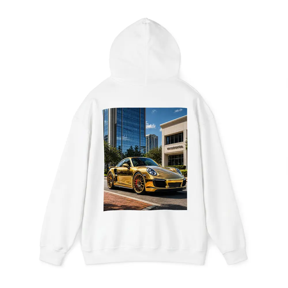 Gold Porsche 911 City Urban Background – Hoodies