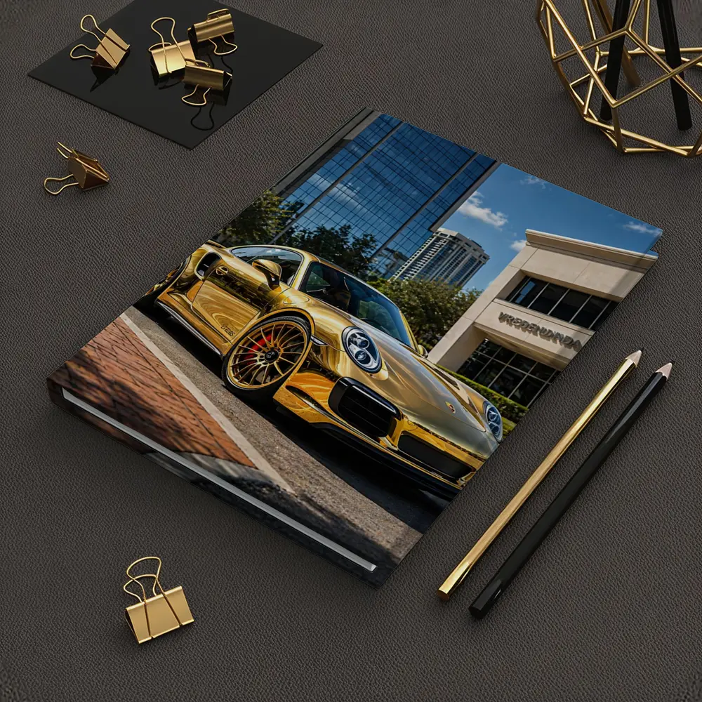 Gold Porsche 911 City Urban Background – Notebooks
