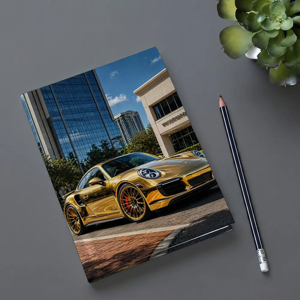 Gold Porsche 911 City Urban Background – Notebooks