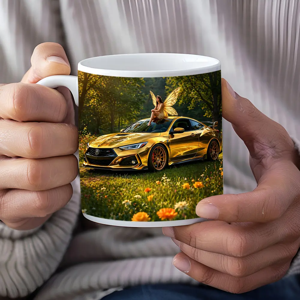 Gold Acura Integra Fairy Meadow Scene – Mugs