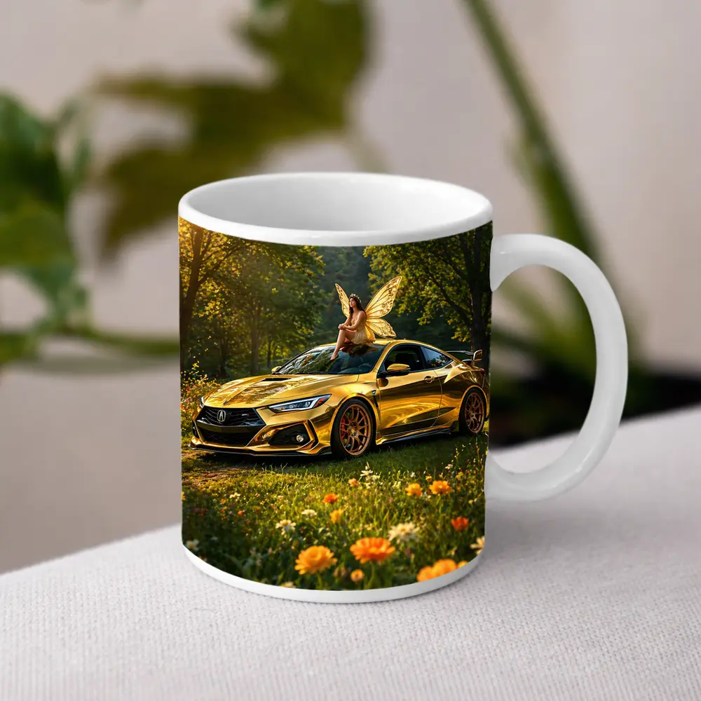 Gold Acura Integra Fairy Meadow Scene – Mugs