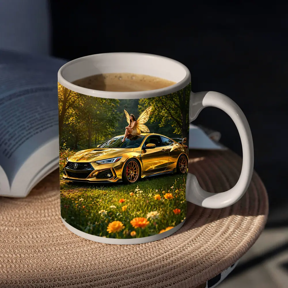 Gold Acura Integra Fairy Meadow Scene – Mugs