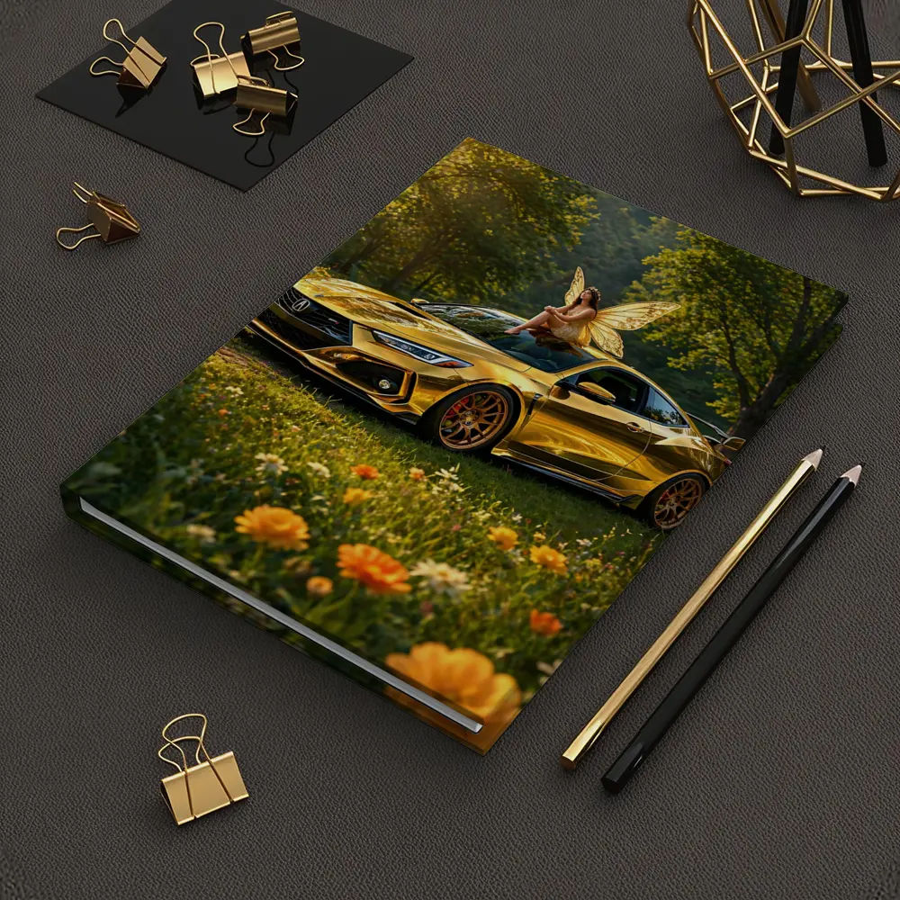 Gold Acura Integra Fairy Meadow Scene – Notebooks