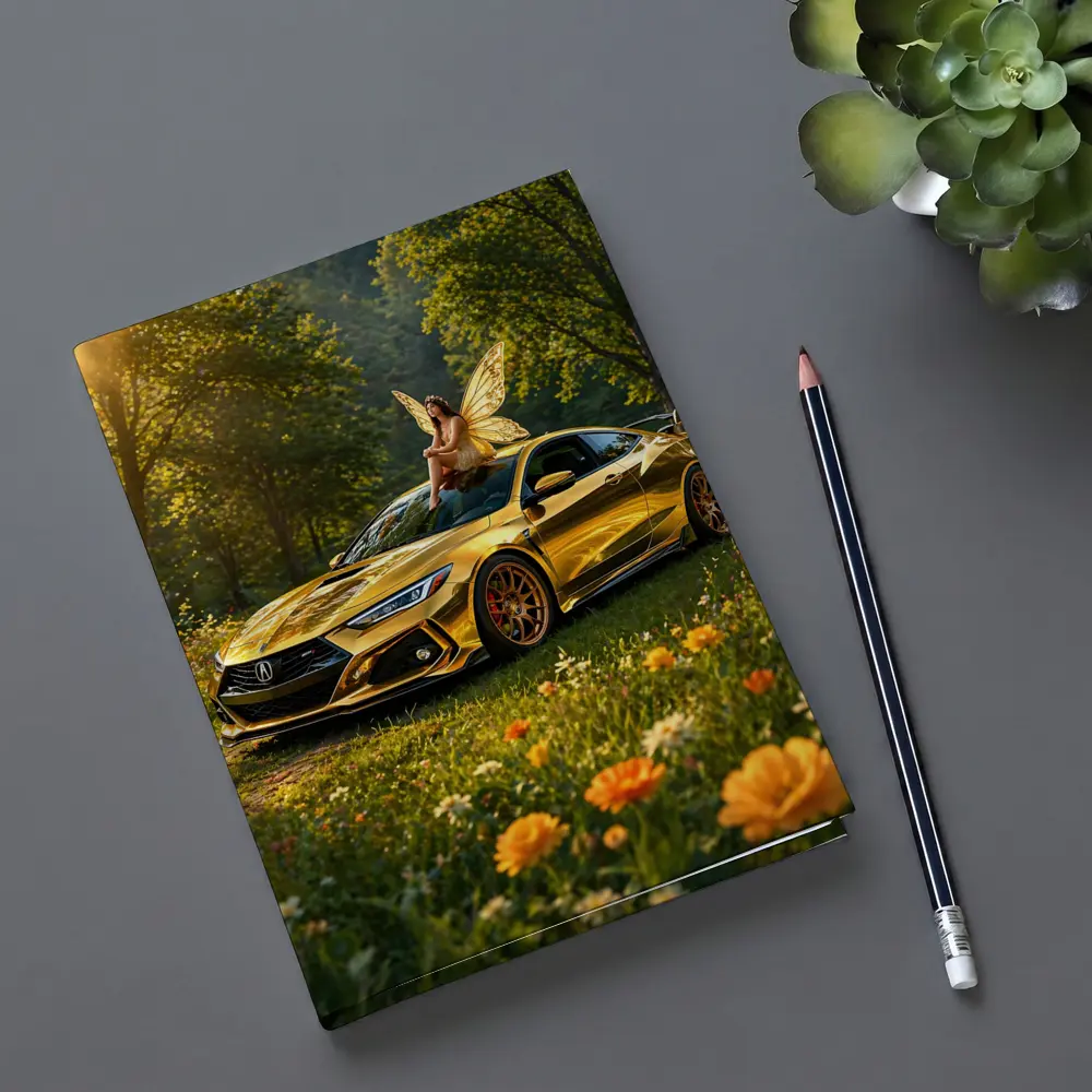 Gold Acura Integra Fairy Meadow Scene – Notebooks
