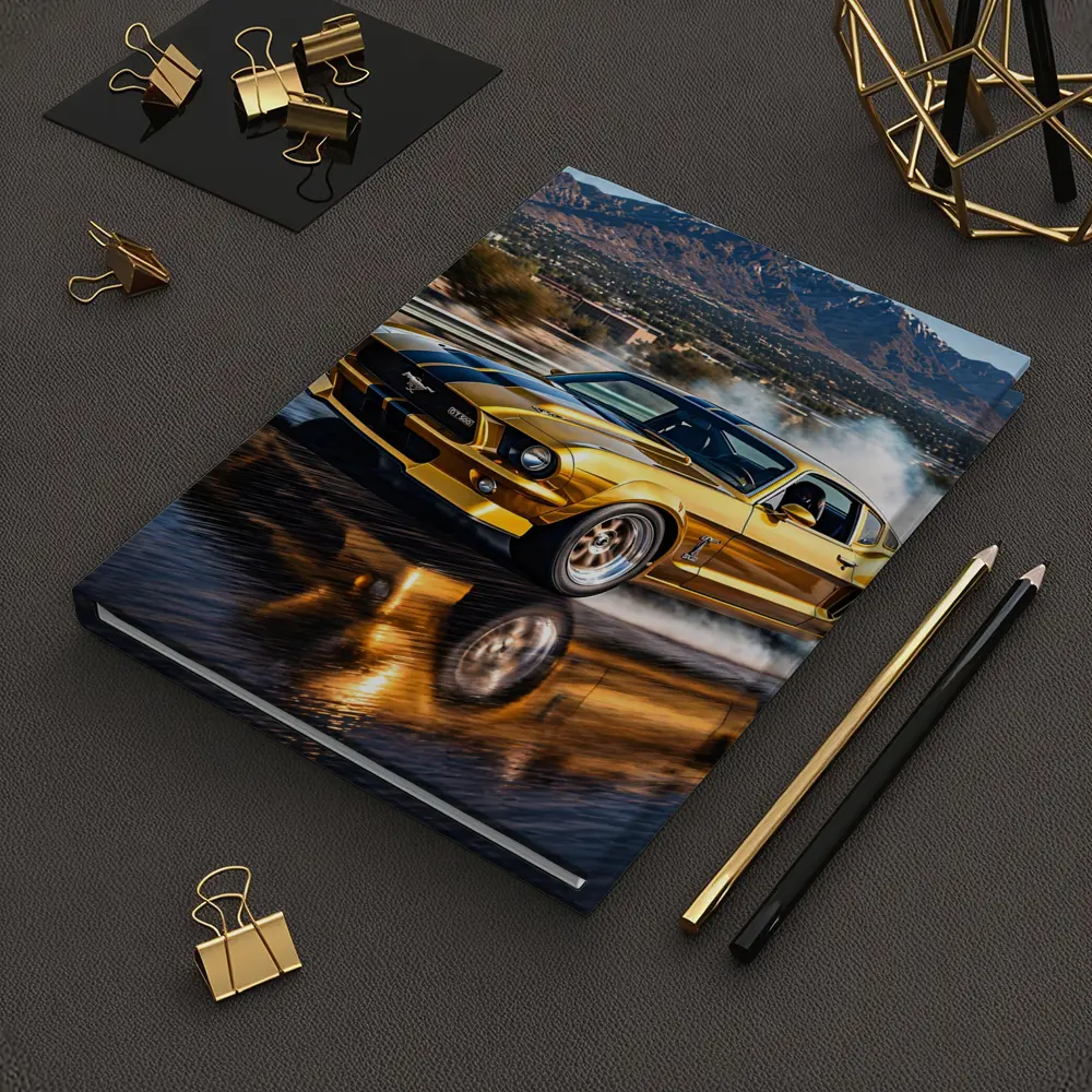 Golden Ford Mustang GT500 Burnout Track – Notebooks