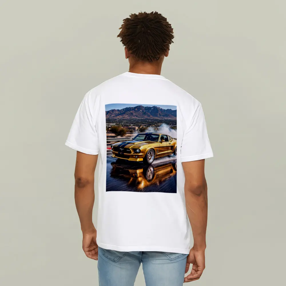 Golden Ford Mustang GT500 Burnout Track – T-Shirts