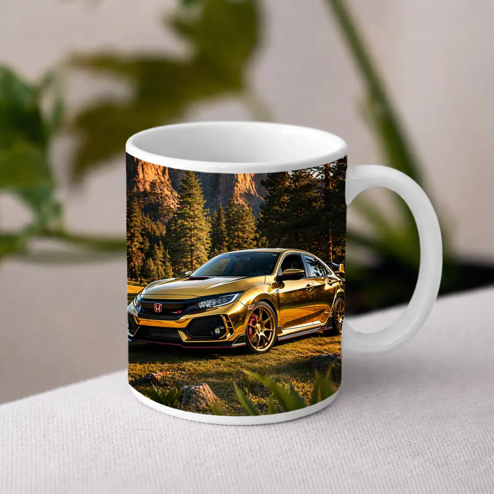 Gold Honda Civic Type R Mountain Forest – Mugs