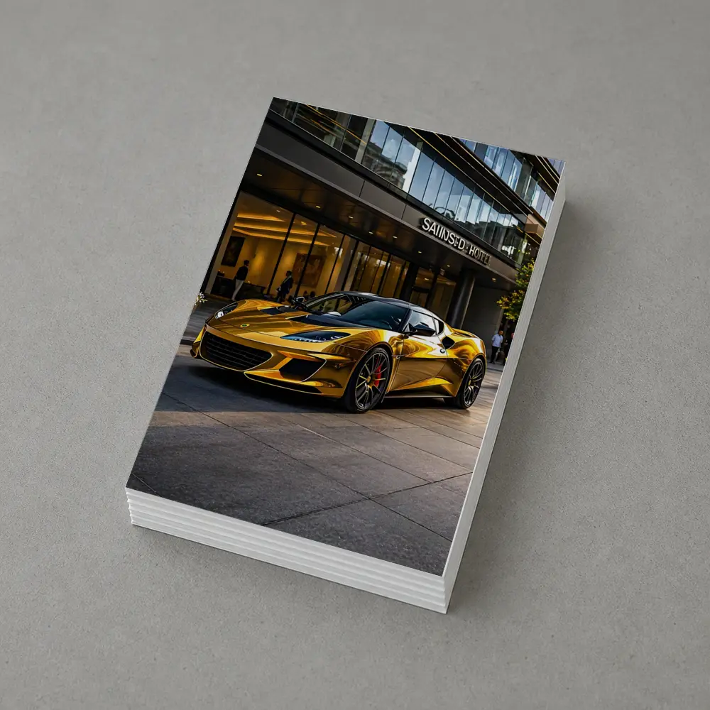 Lotus Evora Gold Chrome City Hotel Setting – Postcards