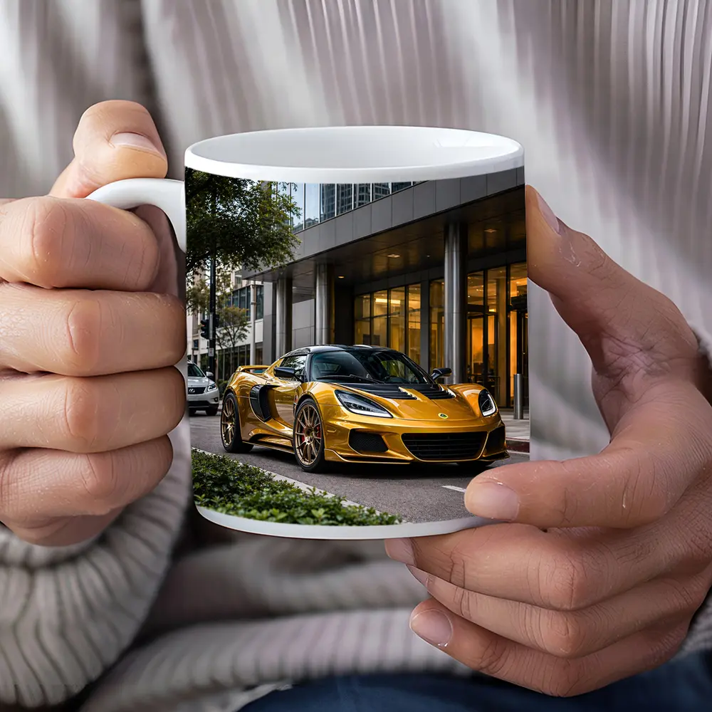 Lotus Emira Gold Supercar City Street – Mugs
