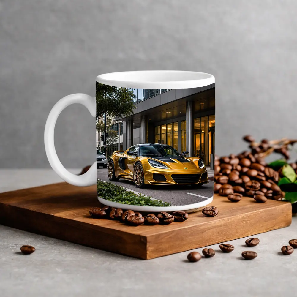 Lotus Emira Gold Supercar City Street – Mugs