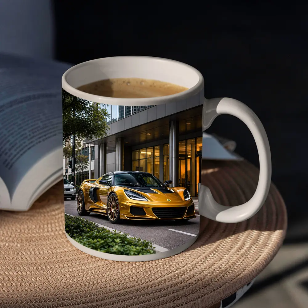 Lotus Emira Gold Supercar City Street – Mugs