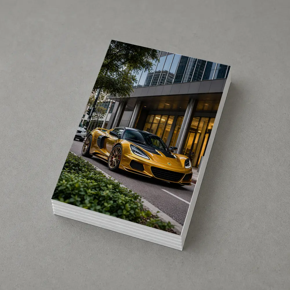 Lotus Emira Gold Supercar City Street – Postcards
