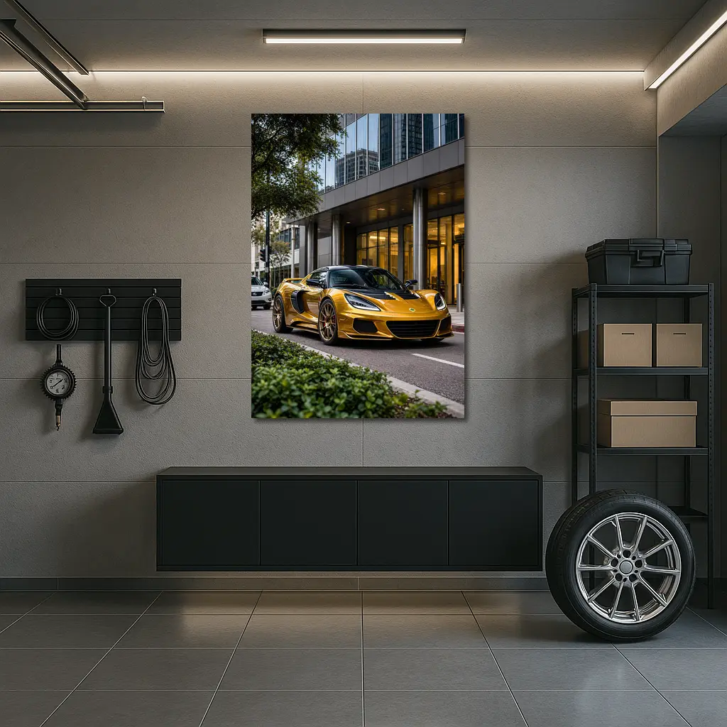 Lotus Emira Gold Supercar City Street – Wall Art