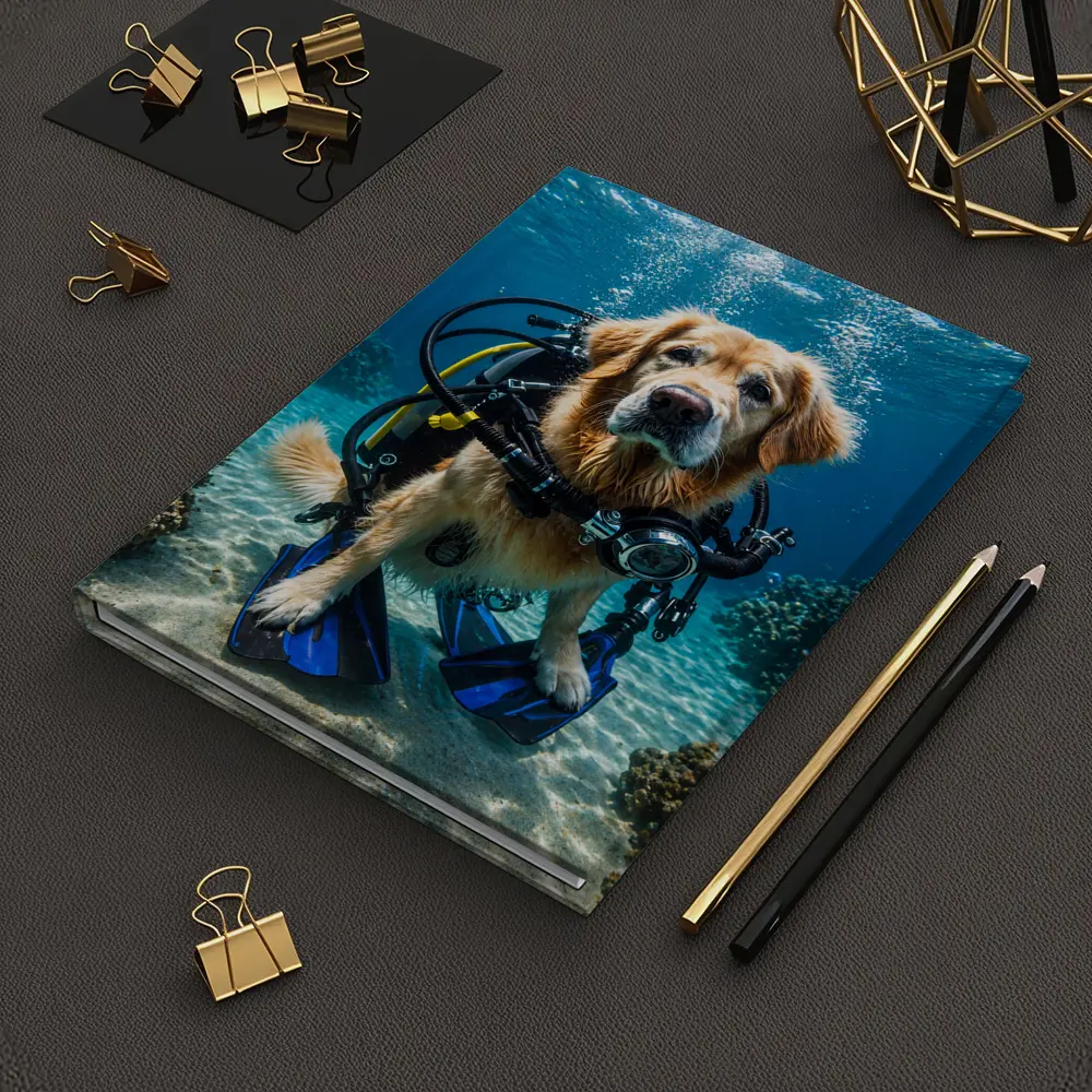 Golden Retriever Scuba Diver Underwater Ocean – Notebooks