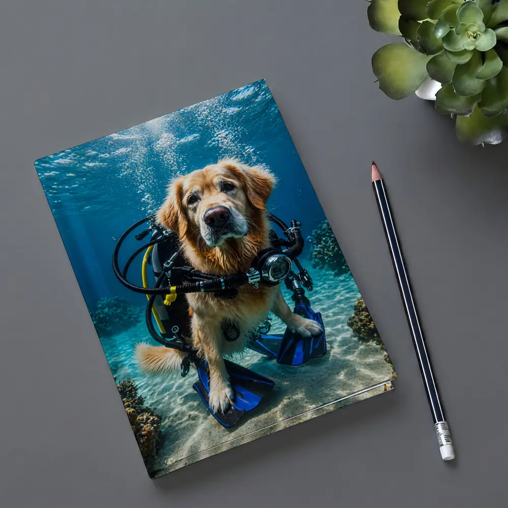 Golden Retriever Scuba Diver Underwater Ocean – Notebooks