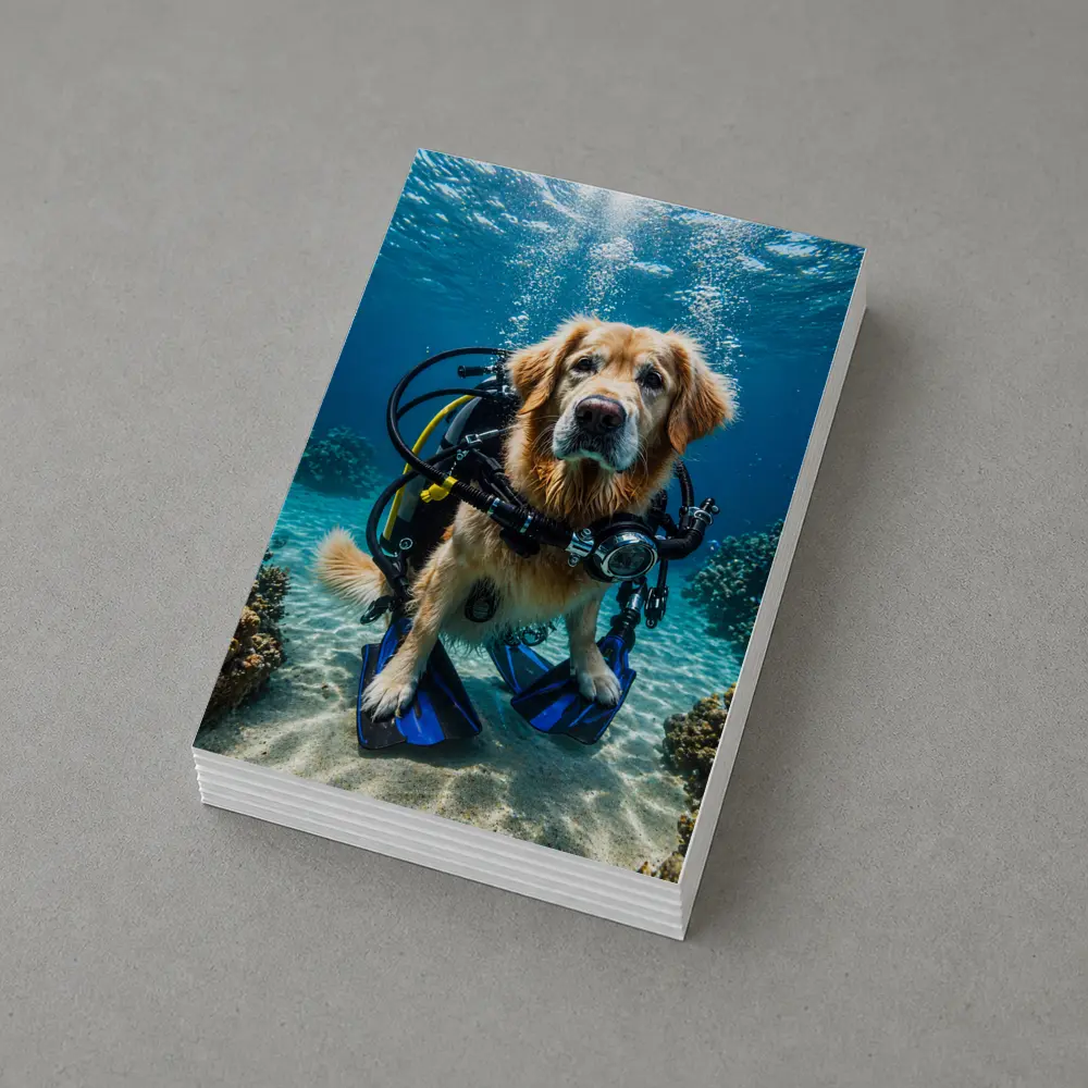 Golden Retriever Scuba Diver Underwater Ocean – Postcards
